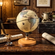 Patiojoy Antique Globe Dia 5.5-Inch Mini Rotating World Globe w/ Wooden Base