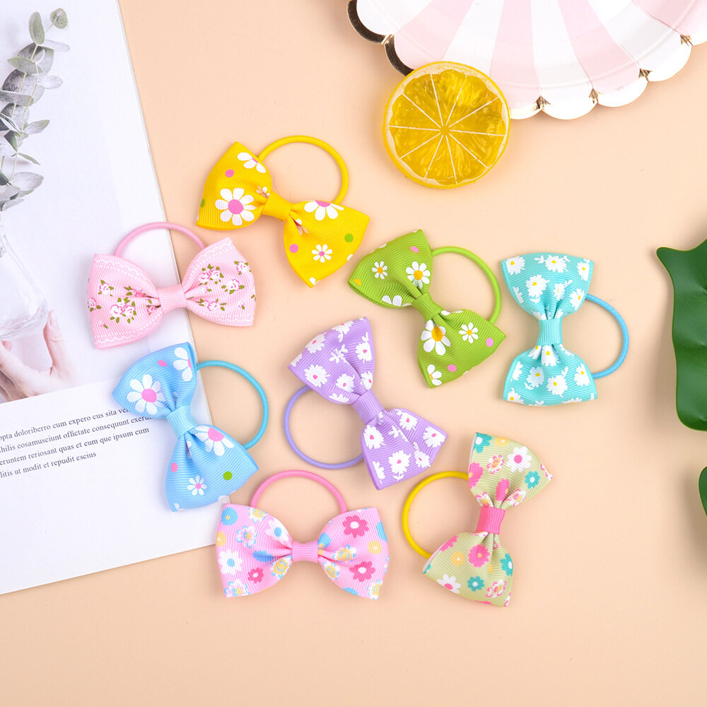 Peaoy 40PCS Baby Hair Ties with Bows for Infants Toddler Girls Grosgrain Ribbon Rubber Bands Elastic Ponytail Holders - image 4 of 5