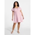 thumbnail image 4 of Terra & Sky Women's Plus Tiered Mini Dress, Sizes 0X-5X, 4 of 5
