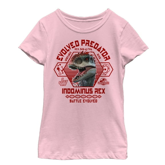 Girl's Jurassic World Indominus Rex Battle Evolved  Graphic Tee Light Pink X Small