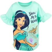 Disney Princess Jasmine Little Girls T-Shirt and Jogger Leggings Outfit Set Toddler to Big Kid
