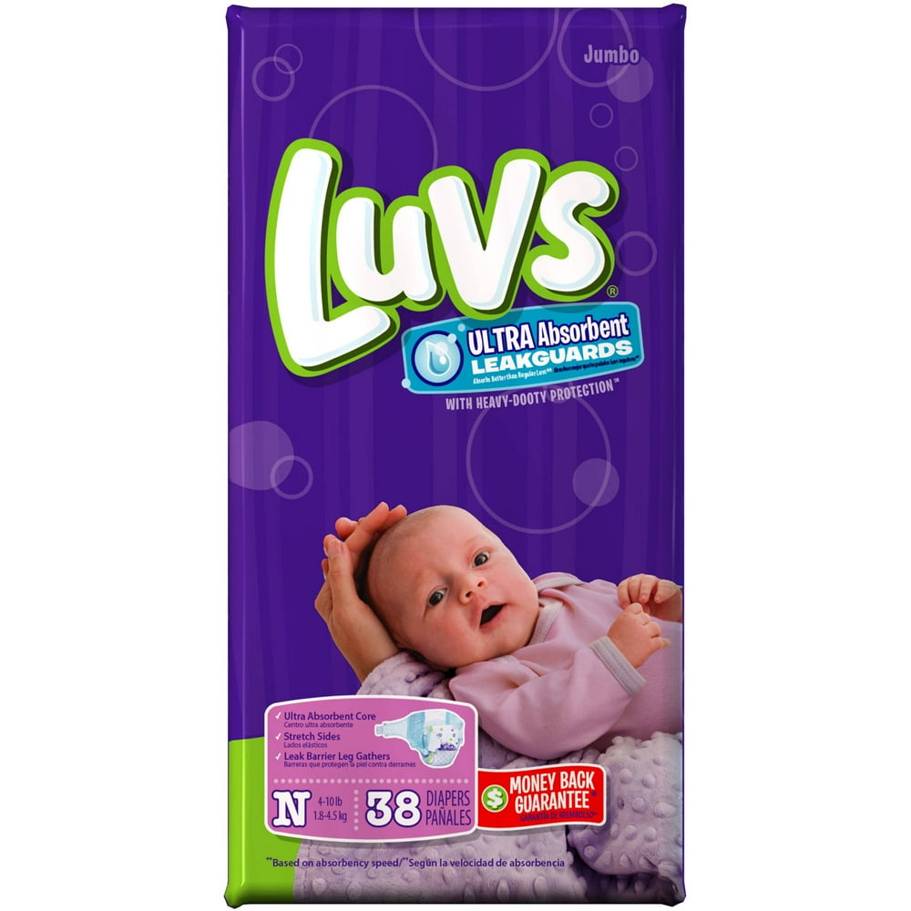 Luvs Ultra Absorbent Leakguard Diapers, Size Newborn, 38 Count