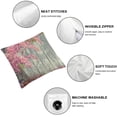 thumbnail image 6 of BANET  Flower Decorative Throw Pillow Case Pack of 2, Floral Watercolor Style Effect Branches of Lilac Bloom on Wooden Background Print, Couch Bedroom Living Room Cushion Cover Grey Pink 18x18in, 6 of 7