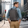 thumbnail image 4 of Aisboks Travel Backpack for Adult,17.3''Laptop Backpack with USB Charging Port,Airline Approved Personal Item Bag,Wear and Water Resistance Business Backpack,Dark Gray，Gift for Father's day, 4 of 8