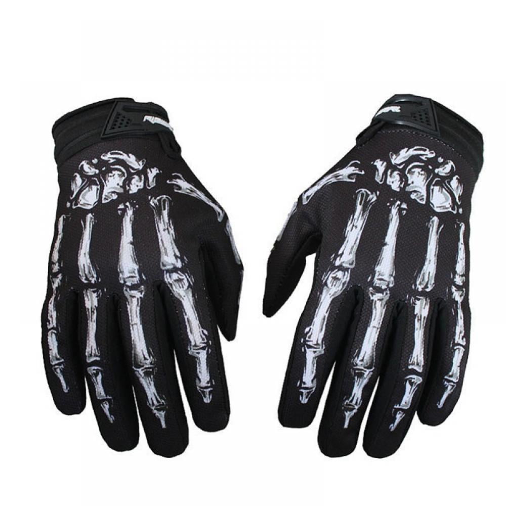 Anti-slip Gel Padded Skull Gloves OO Skeleton Gloves for Women Men 