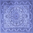 thumbnail image 1 of Ahgly Company Machine Washable Indoor Square Medallion Blue Traditional Area Rugs, 5' Square, 1 of 4