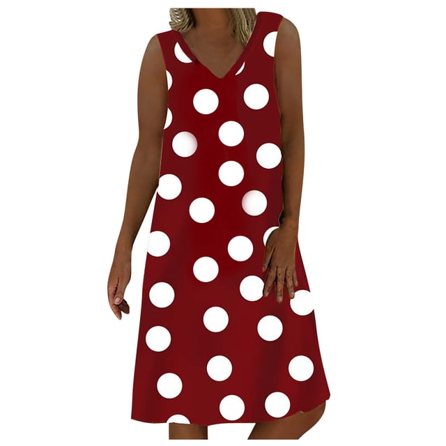 Vestido sin mangas sexy con cuello en V y estampado sin mangas para mujer Pompotops ghjkhdj8007