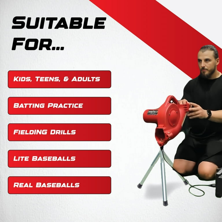 Heater Sports Heater Jr. Real Baseball Machine with Auto Feeder