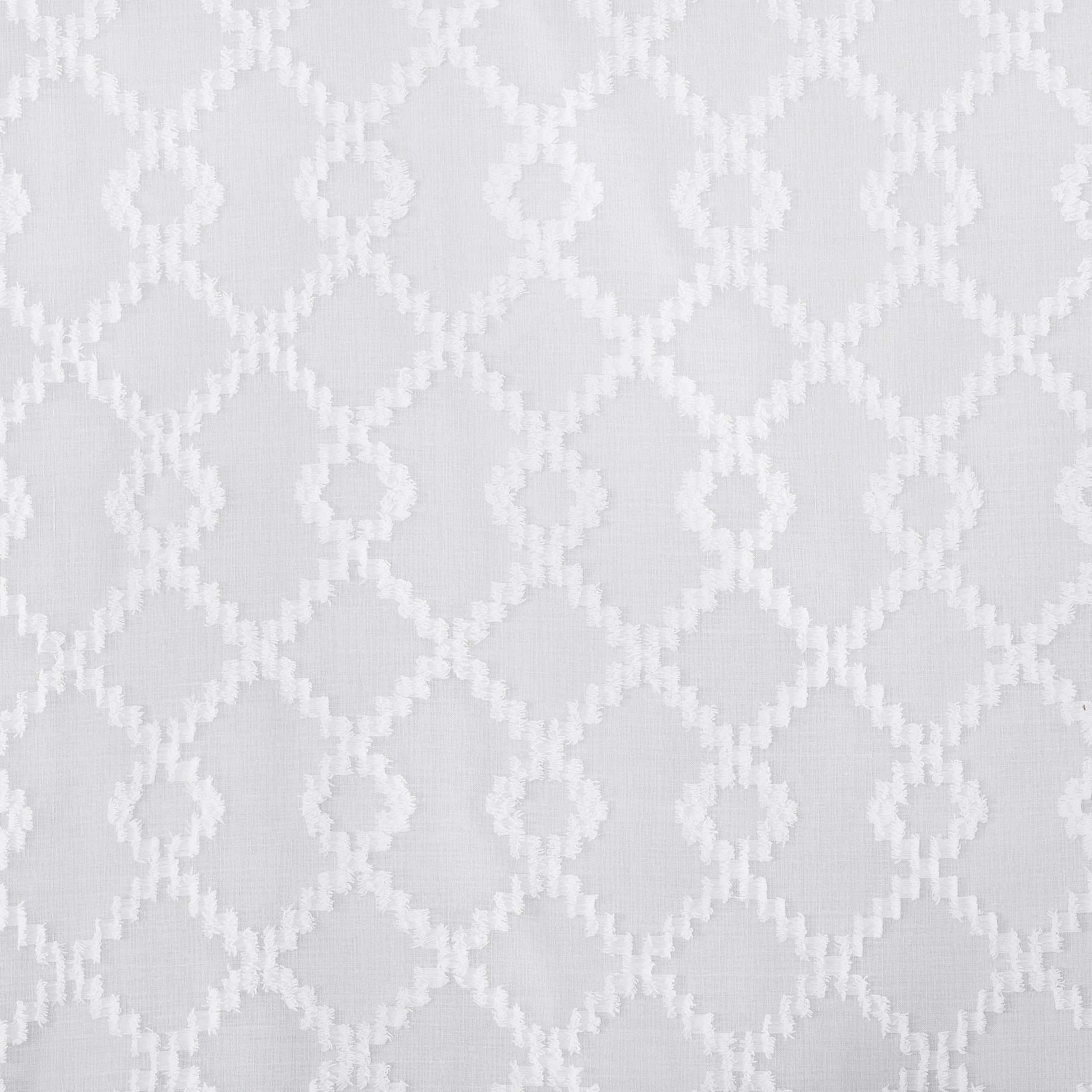 No. 918 Tina Geometric Clipped Semi-Sheer Rod Pocket Kitchen Curtains, 54"x15"