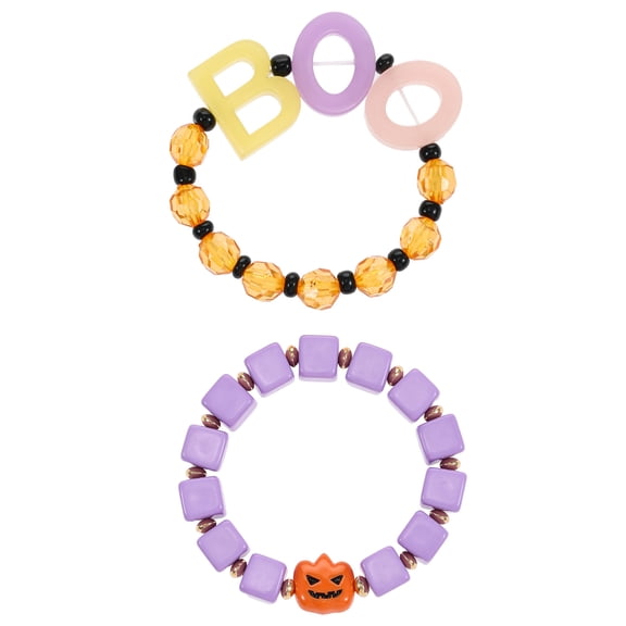 Way to Celebrate "BOO" Halloween Beaded Stretch Bracelet Set, 2 Pieces
