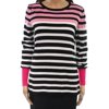 Karl Lagerfeld NEW Pink Womens Size Medium M Striped Crewneck Sweater