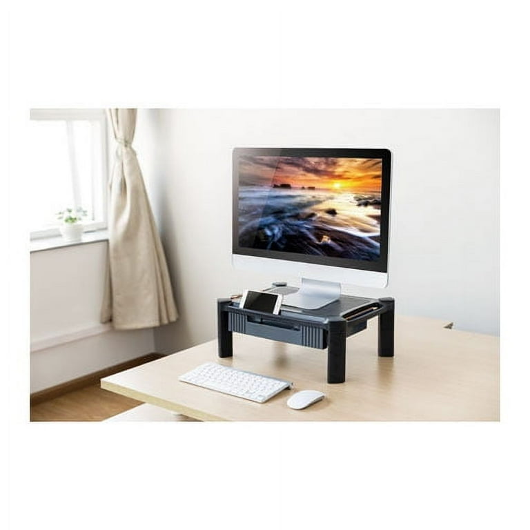 Large Monitor Stand with Cable Management and Drawer, 18.38
