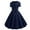 Navy, variant on LYXSSBYX Summer Casual Womens Dresses Short Sleeved Fashion Womens A Line Flare Vintage Dress BowKnot Prom Swing Short Sleeve Polka Solid Party Dress