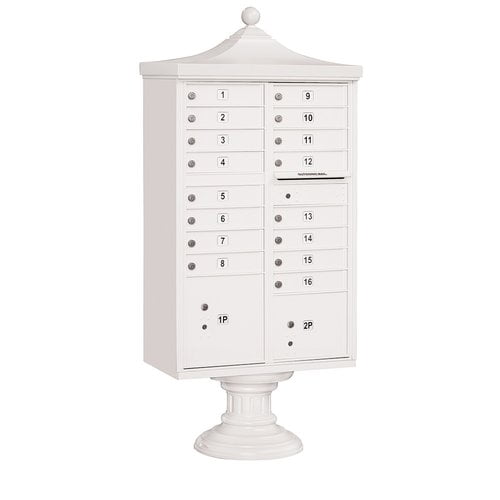 Regency Decorative Cluster Box Unit - 16 A Size Doors - Type III - White - Private Access