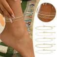 thumbnail image 1 of Minimalist Anklet Set for Women Fashion Summer Beach Jewelry Adjustable Layered Stackable Foot Chain Ankle Bracelets 5PCS, 1 of 3