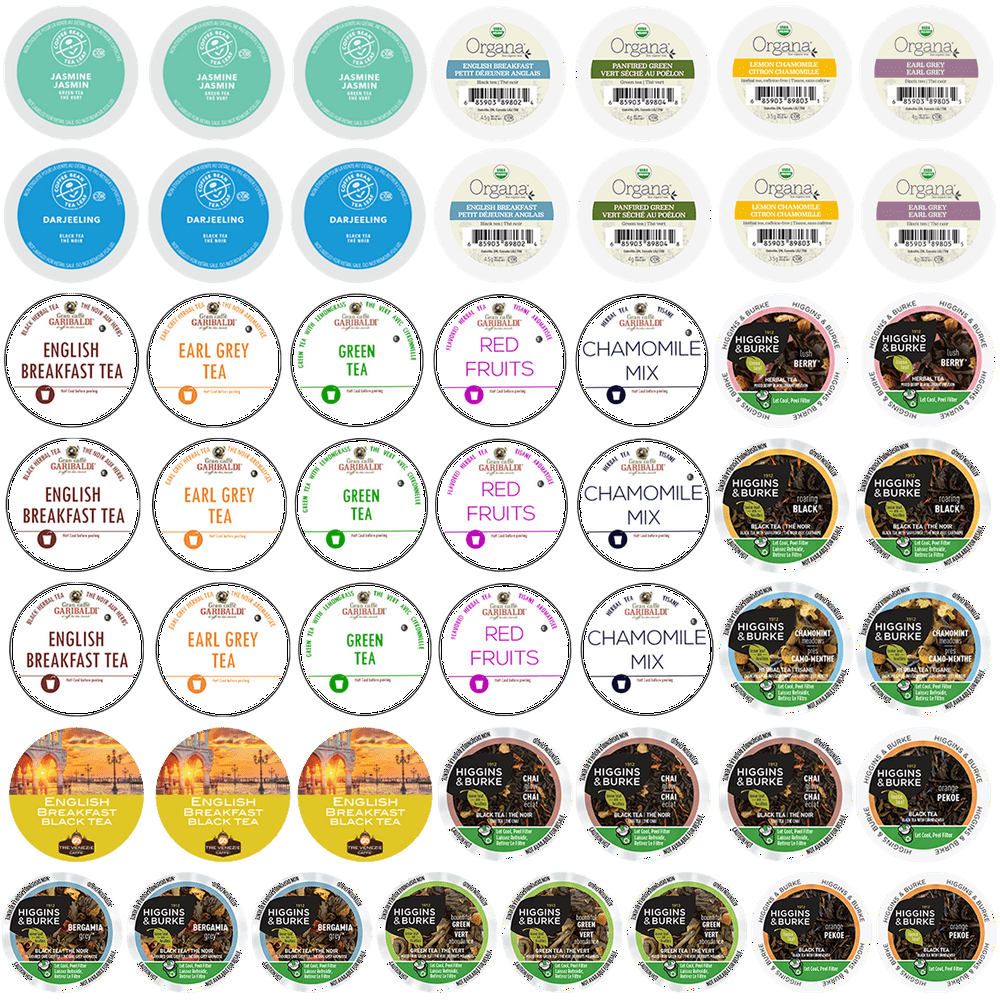 Tea Pods Variety Pack, Assorted Green Tea, Black Tea, White Tea