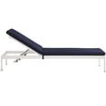 thumbnail image 5 of Modern Contemporary Urban Design Outdoor Patio Balcony Three PCS Chaise Lounge Chair, Navy Blue White, Aluminum, 5 of 8