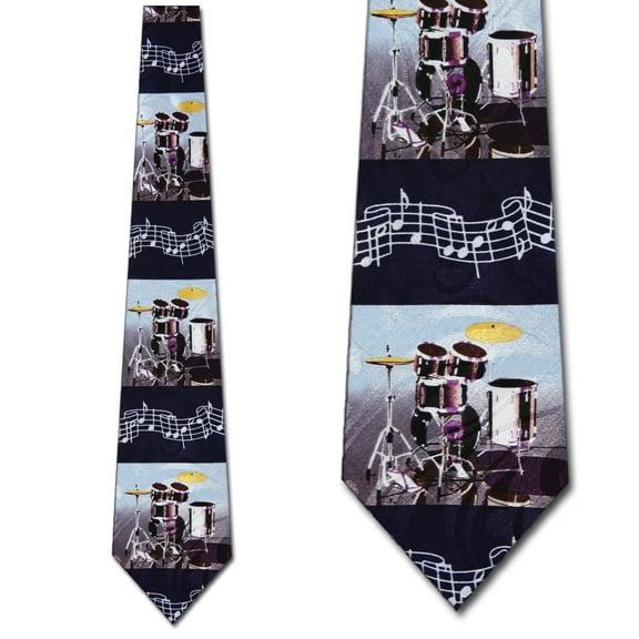 Drum Set and Notes Necktie Mens Tie by Tieguys