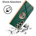 thumbnail image 5 of for Samsung Galaxy S24 Ultra 5G Case, Built-in 360° Ring Holder Metal Stand, Luxury Electroplated Plating Edge Shockproof Protective Phone Cover, Green, 5 of 9