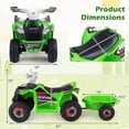thumbnail image 3 of Costway Kids Electric ATV Car, 6V Battery-Powered Ride on Toy wirh Removable Back Trailer Green, 3 of 10