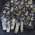 thumbnail image 1 of Pegatinas de nail art Bloazife 5D doradas de Navidad con copos de nieve, 1 of 7