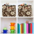 thumbnail image 6 of Yayeee 2 Pack Canvas Storage Basket with Handles for Shelves Fabric Bins Closet Organizer, Brown Floral, 6 of 8