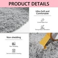 thumbnail image 3 of Tripumer Oval Throw Rugs 2.6 x 5.3 feet Carpet Fluffy Bedroom Rug Bedside Carpet Shaggy Area Rug for Bedroom Bedside Living Room Home Decor Gray, 3 of 8