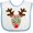 White and Blue, variant on Inktastic Christmas Reindeer Face with Names and Red Nose Boys or Girls Baby Bib