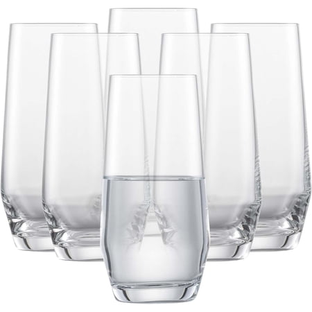 MONGJI Pure Tumbler (Set of 6), Drinking Glasses for Several Beverages, Dishwasher-Safe Machine-Made Tritan Crystal Glasses, Made in Germany (12 Ounce)