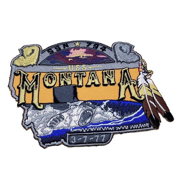 USS MONTANA SSN-794 Patch - With Hook and Loop