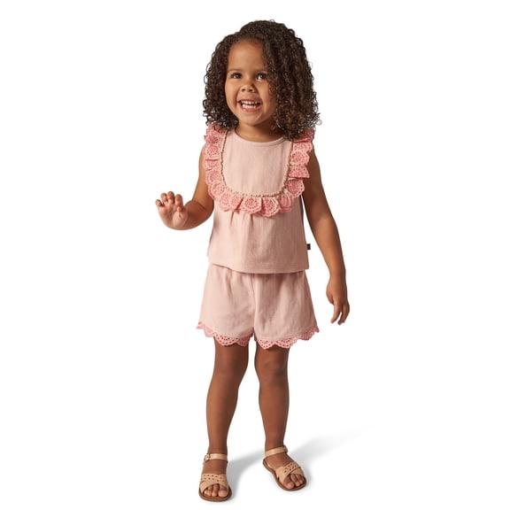 Modern Moments Toddler Girl Eyelet Ruffle Short Set, 2-Piece, Sizes 12M-5T