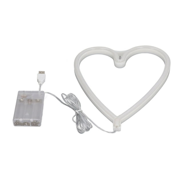 Colorful Neon Lights, Heart Shaped PVC USB Battery Powered Soft Light LED Neon Light for Birthday Party Blue Light, Light,Purple Light,Red Light