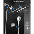thumbnail image 5 of Hodvit 12 Inch High Pressure Rainfall Shower Head 10 Spray Handheld Showerhead Combo, with Extension Arm, Hose, New, 5 of 8