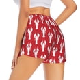 thumbnail image 4 of Picia Cartoon Lobster Pattern Women's 2 in 1 Athletic Running Shorts High Waisted Workout Casual Gym Sweat Shorts with Comfy Liner Zipper Pockets-XX-Large, 4 of 9