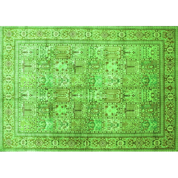 Ahgly Company Indoor Rectangle Persian Green Traditional Area Rugs, 3' x 5'