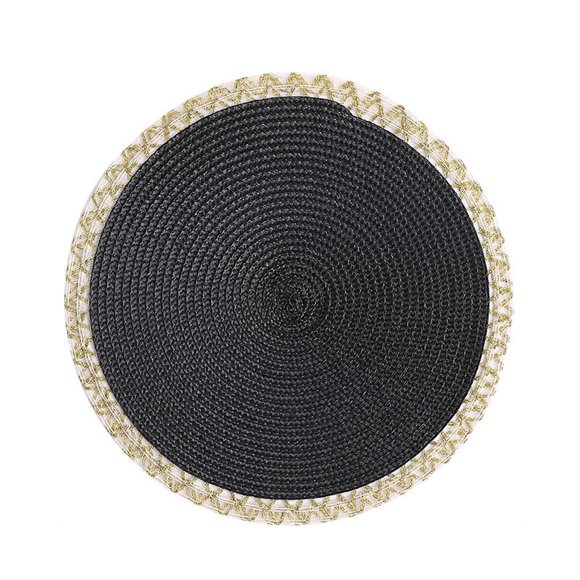 (black) Phnom Penh woven placemats American western food mats anti-scalding table mats-OEIN