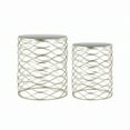 thumbnail image 6 of Urban Trends Metal Round Nesting Accent Table with Mirror Top and Round Base Set of Two Metallic Finish Champagne, Champagne, 6 of 7