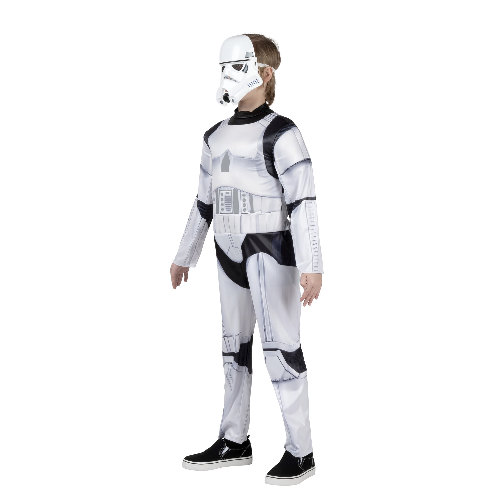 STAR WARS Stormtrooper Official Boys Youth Halloween Costume Medium - Padded Jumpsuit with Plastic Mask and Reflective Torso