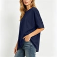 thumbnail image 5 of Enjoytime Women's Tops Half Sleeve Round Neck Solid Color T-Shirts Casual Loose Basic Tees 2026, 5 of 6