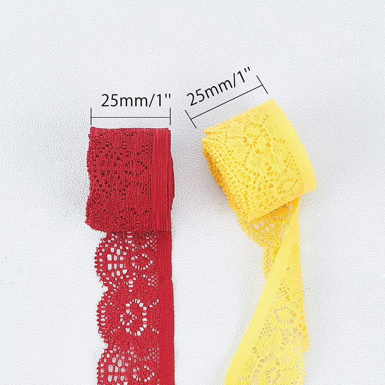 Light Yellow Rhinestones Mesh Fabric Sewing Elastic Trim