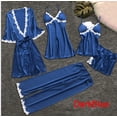 thumbnail image 1 of Ropa interior sexy europea y americana, pijama sexy de cinco piezas, bata de verano de manga media para mujer, ropa de casa de gran tamaño, camisón, bata de baño, 1 of 1