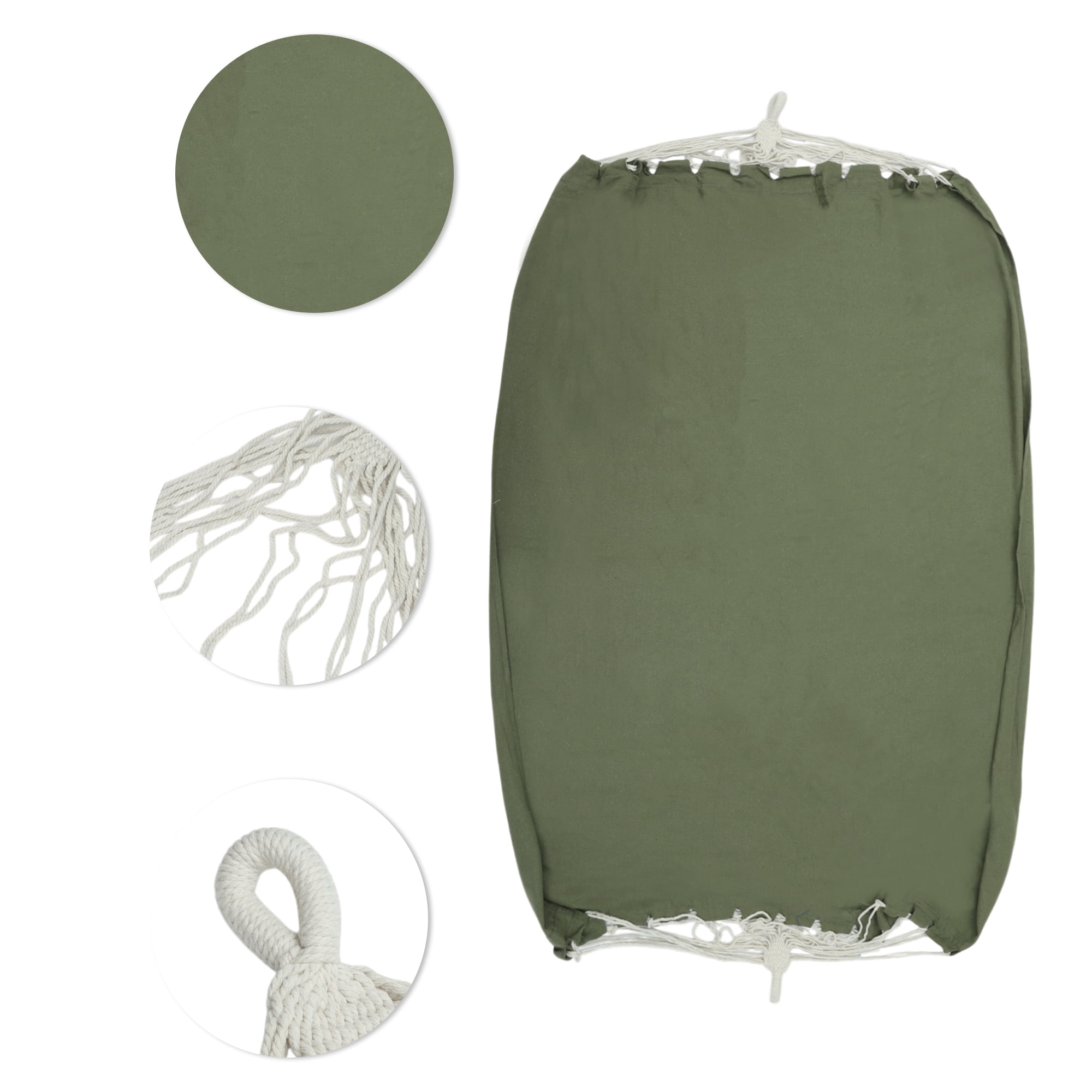 Unique Bargains 1 Pc Durable Double Canvas Hammock for Outdoor 118.11" Length Green