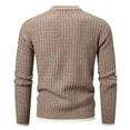 thumbnail image 3 of JUUYY Men's Casual Pullover Sweater Contrast Trim Sweater Round Neck Long Sleeve Drop Shoulder Casual Regular Fit Winterr Warm Clothes Khaki XXL, 3 of 4