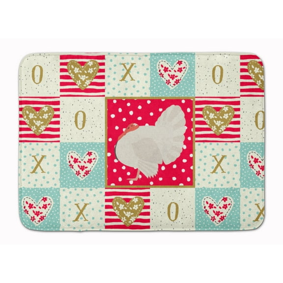 Carolines Treasures CK5410RUG White Holland Turkey Love Machine Washable Memory Foam Mat Red 19 X 27" multicolor
