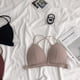 thumbnail image 2 of Sujetador inalámbrico Transpirable Hacer subir Bralette Ropa interior con hebilla frontal sexy de algodón roscado, Albaricoque seitruly AP001473-08B, 2 of 7
