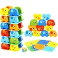 thumbnail image 1 of TOOKYLAND Wooden Elephant Stacking Game - 46pcs Play Set with Pattern Cards and Die, Ages 3+, 1 of 9
