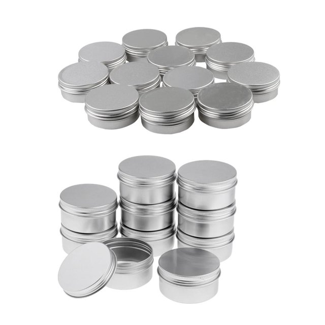 22 Unidades Tarro de Aluminio Para Almacenaje de Bálsamo Sunnimix Caja de aluminio vacía 12pcs 30g Y 10pcs 80ml