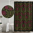 thumbnail image 5 of Vintage Red Roses Shower Curtain, Waterproof Shower Curtains for Bathroom, Abstract Art Floral Green Leaves Washable Fabric Bathtub Curtain Set Bath Decor with 12 Hooks Extra Long 72"x96", 5 of 8