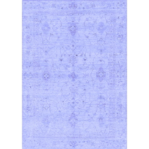 Ahgly Company Indoor Rectangle Abstract Blue Modern Area Rugs, 2' x 5'
