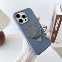 for iPhone 16 Case with Stand Ring Holder, Compatible with Mag-Safe, 3-in-1 [Magnetic Ring Stand Phone Case] Military Grade Shockproof Protective Phone Cover for iPhone 16, Gray